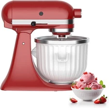 Ice cream maker attachment for KitchenAid stand mixer, 2-quart capacity