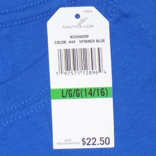Nautica Boys' 100% Cotton Crew Neck Graphic T-Shirts Spinner Blue L (14/16) New - Picture 6 of 6