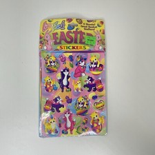 Vintage Lisa Frank Sealed Sticker Pack Of 4 Sheets Easter Bunny Cat Dog Chick
