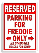 Personalized Parking Sign Wall Decal Metal Sign No Parking Customized FREDDIE