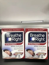 2 Boxes Breathe Right Extra Strength Nasal Strips - 26 Tan strips 52 total 01/27