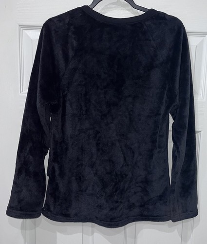 Disney Pajama Top Girls Size Large 12-14 Black Fleece Mickey & Minnie Sleepwear - Picture 2 of 7