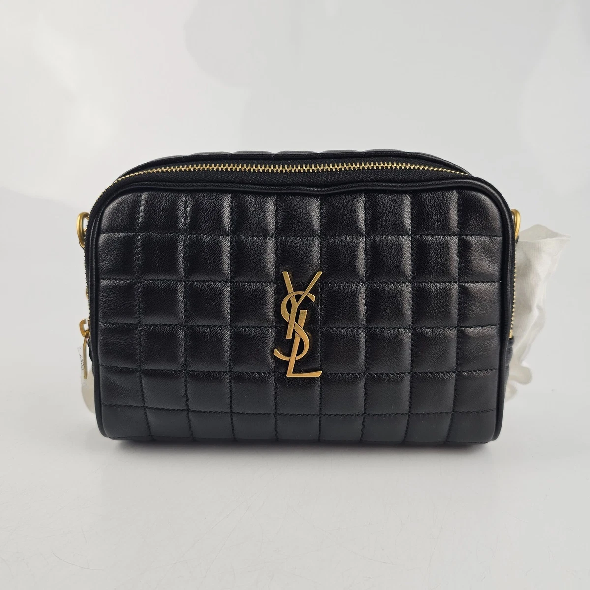 Cassandre Mini Leather Camera Bag in Black - Saint Laurent