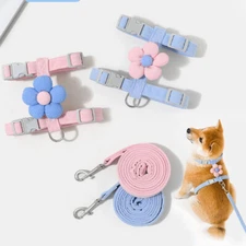 Adjustable Puppy Harness Vest Small Dog Cat Chest Strap Cat Harness Leash Set US