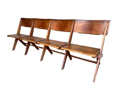 Genuine Solid Oak Salvaged Folding Church Chairs With Bible Backs ...