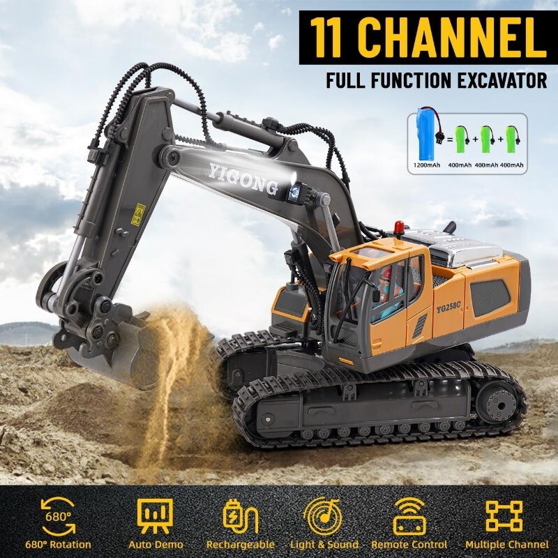 Yi Gong Toys 1/20 RC Alloy Excavator 11CH Remote Control