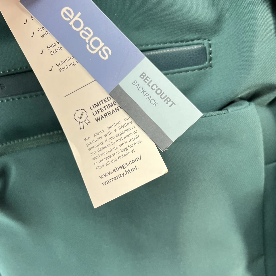Mochila de viaje eBags Belcourt para computadora portátil RFID verde azulado profundo NUEVA Foto 2 de 4