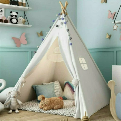 Tipi Zelt für Kinder Spielzelt Kinderzelt für drinnen Aus Baumwolle Kinderzimmer