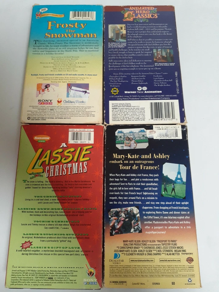 Lot of 5 VHS Kids Movies Free Willy Frosty Lassie Passport to Paris Family Foto 4 de 4