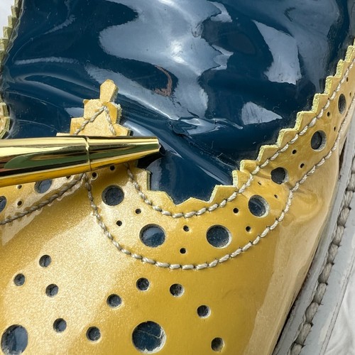 Cesare Paciotti Patent Leather Brogues Studded US 11 Men IT 10 Festival Fun - Picture 15 of 18