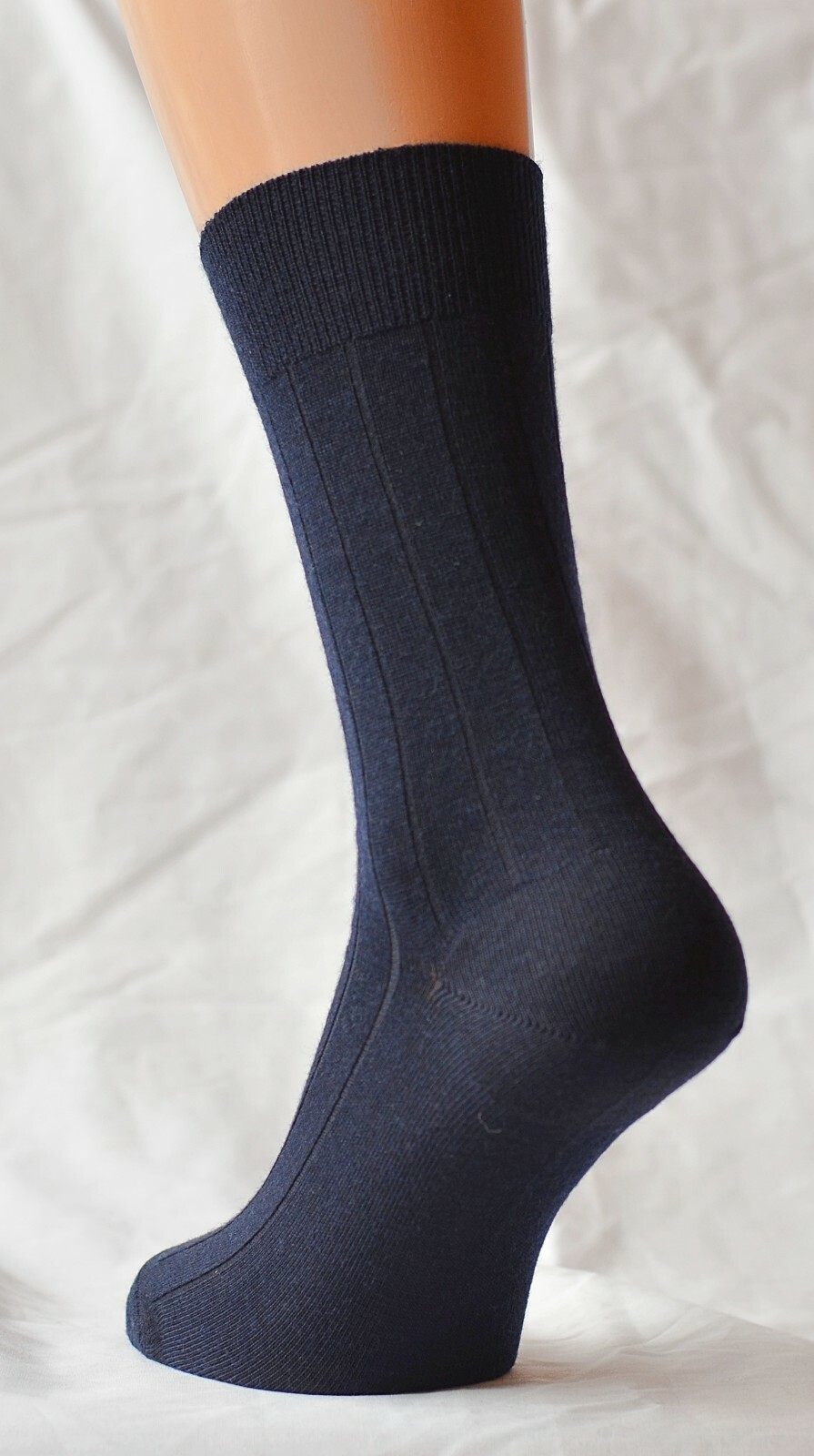 M&S MENS LAMBSWOOL & TENCEL BLEND NAVY BLUE WOOL SOCKS SIZE 6 7 1/2
