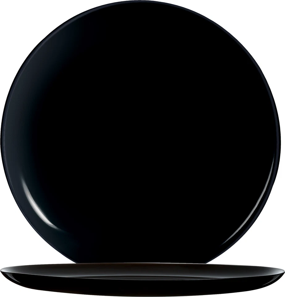 32 cm Pizzateller Servierteller Opal Glas Pizza Kuchen Teller Platte schwarz - Bild 2 von 3