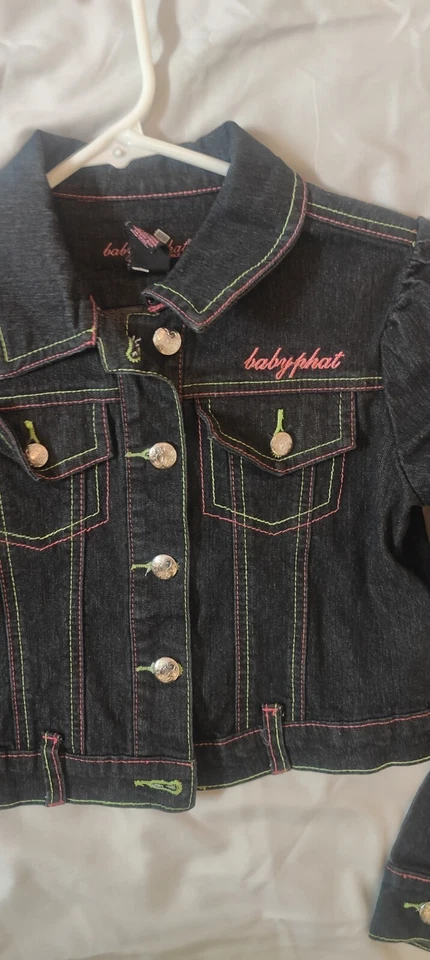 Chaqueta de mezclilla recortada Baby Phat Y2K niños talla M Foto 2 de 4
