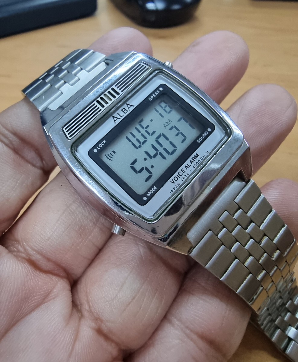 SEIKO ALBA SPEAK TIME VOICE ALARM 腕時計 SEIKO ALBA SPEAK VOICE ALARM Y824-4000 case no.502316, made