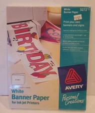  Avery 3272 White Banner Paper for Ink Jet Printers 11x8.5 80 sheets Sealed