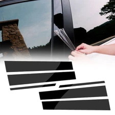 6PCS Black Car Door Window Pillar Post Cover Trim For 2014-2018 Toyota Corolla