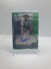 2022 Bowman Chrome 1st Federico Polanco Green Refractor On Card Auto /99 Marlins