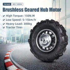 16 Inch 48V 500W 1000W 1500W Brushless Wheel Geared Hub Electric Motor