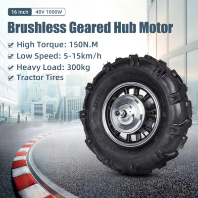 16 Inch 48V 500W 1000W 1500W Brushless Wheel Geared Hub Electric Motor