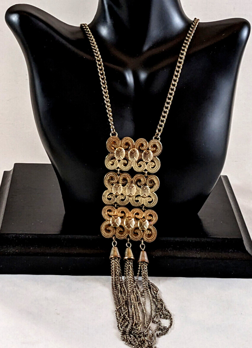 Large Silver Tone Statement Necklace - image 1