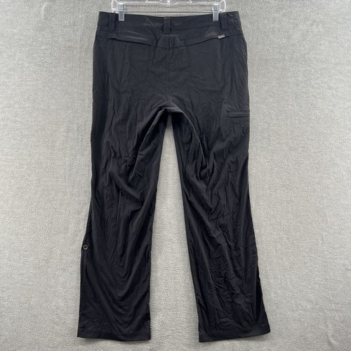 eddie bauer womens size 10 travex black spandex wideleg zipper pocket pants - Picture 2 of 8