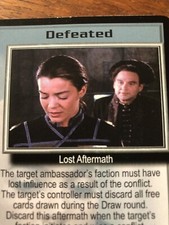 DEFEATED BABYLON 5 CCG RARE CARD NEAR MINT NEVER PLAYED WITH GREAT WAR
