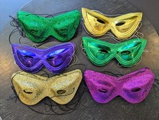 Lot of 64 Glitter Eye Masks Costume Masquerade Mardi Gras Venetian Wedding Party