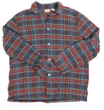 LL Bean Mens Long Sleeve Flannel Button Sleep Shirt Size L