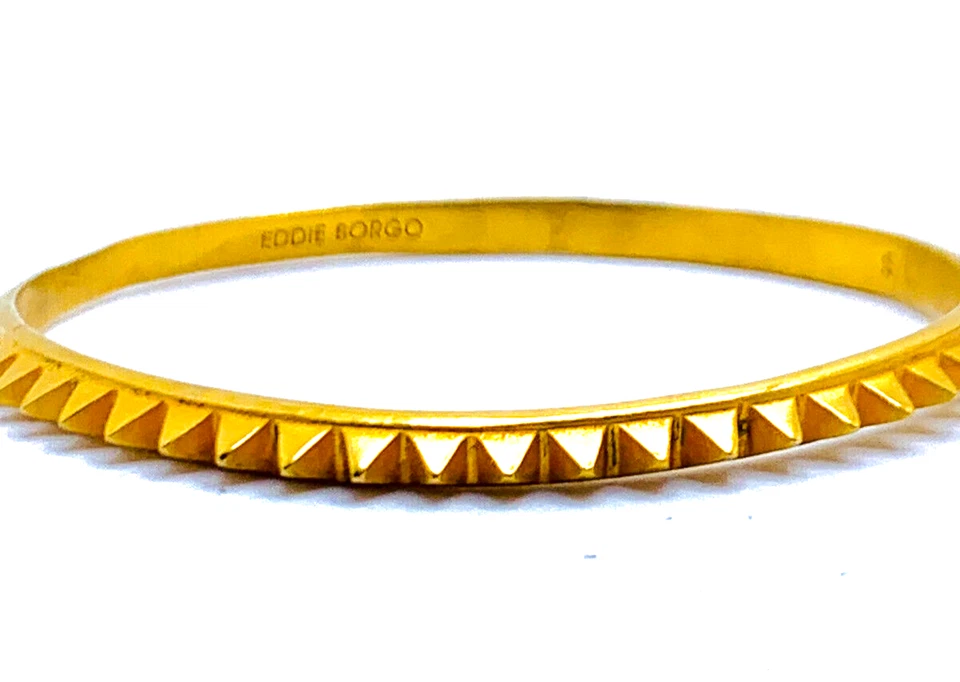 Brazalete Brazalete Pirámide Cono Espiga Tono Dorado Martillado Firmado EDDIE BORGO S/M Foto 4 de 4