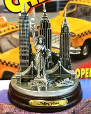 SILVER PEWTER New York City Skyline 3-D Model 4 1/2" High New York Souvenirs NYC