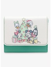 Loungefly Snap Wallet BABY MICKEY  FRIENDS Christmas Tree Green Minnie NWT