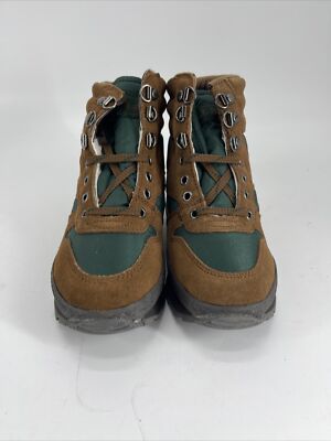 Vintage LL Bean G2 Thinsulate Hiking Boots Suede Brown Green 