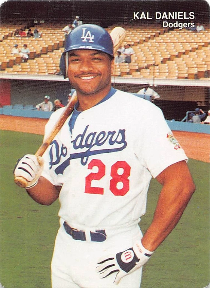 Juego de tarjetas de béisbol 1990 Los Angeles Dodgers Mother's Cookies 28, 100 años de aniversario Foto 4 de 4