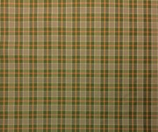 DESIGNER 100 SILK CHECK FERN GREEN RED STRIPE MULTIUSE FABRIC BY THE YARD 55"W