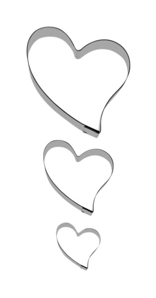 Ausstecher PläTzchenform Keksausstecher Herz Liebe Muttertag Edelstahl 3-Teilig-image