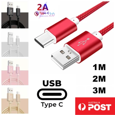 USB C Type C to USB A Charger Cable Charging Data Cord For iPhone Samsung Google - image 1 of 4