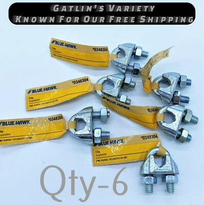 #ad Blue Hawk 5 16quot; Wire Rope Clip #AC1028 Lot of 6 $10.99