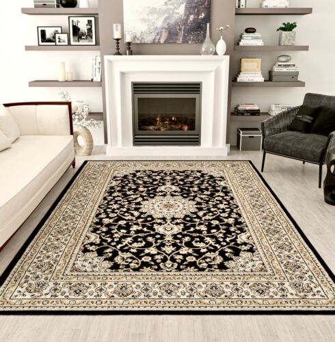Large Oriental Area Rugs 8x10 Black Carpet Floor Rug Runner 2x8 Rugs 5x7 Foyer - Picture 1 of 19
