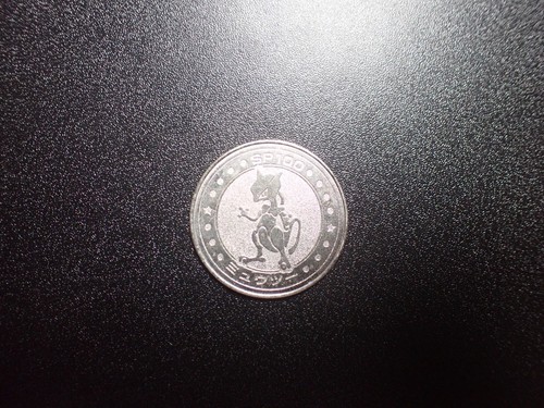 Tarjeta Pokemon Meiji Promo Moneda Batalla Plata Mewtwo #5020 JUGAR