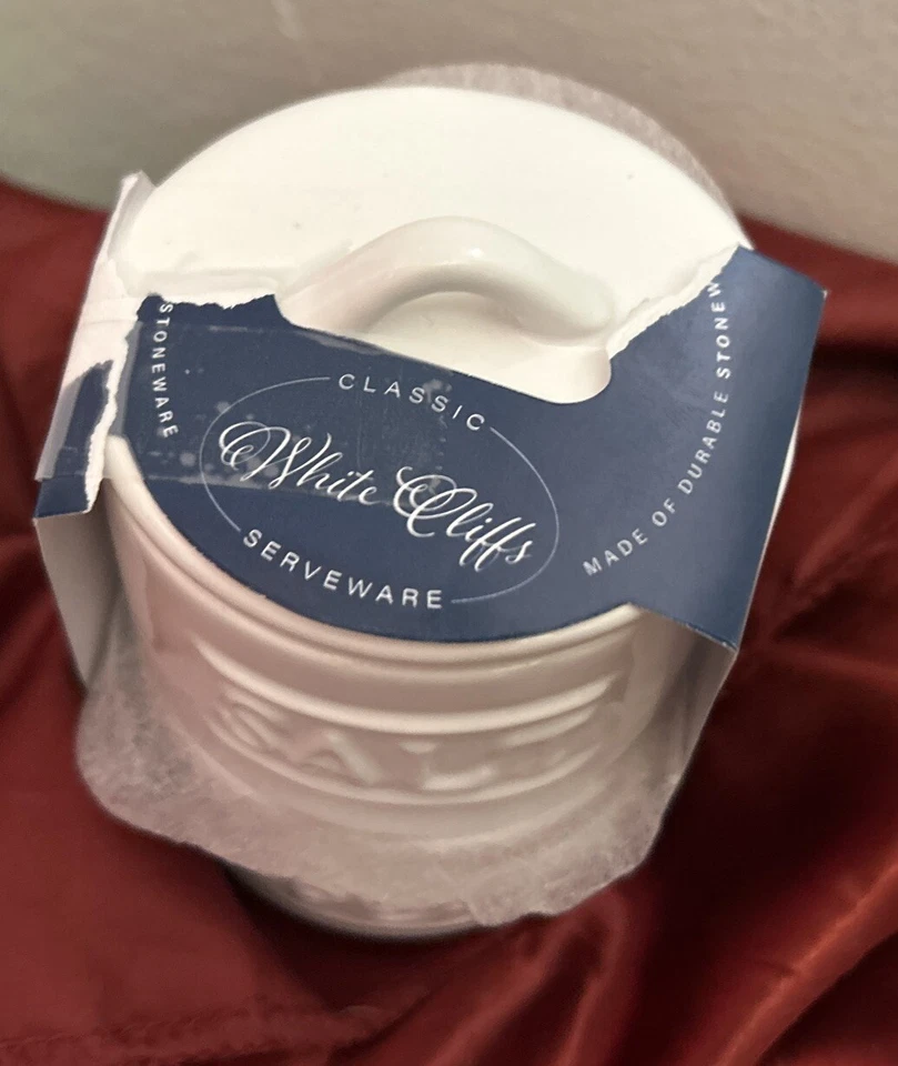 White Cliffs Salt and Pepper Holder White Durable Stoneware Stackable Set - Image 2 of 4