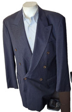 Hugo Boss Men's 42R Charcoal Six Button Double Breasted Blazer Sport Jacket