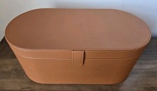 Dyson Airwrap Styler Faux Leather Large Storage Hard Box Tan Brown Case Only