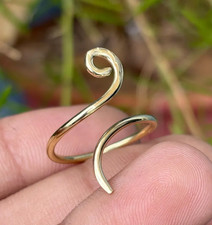Antique Handmade Brass Spiral Open Ring For Girls Modern Design Adjustable Ring