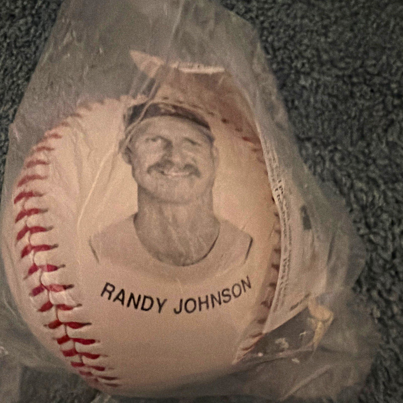 Chevron Team Stars 1994 PhotoBall Randy Johnson Seattle Mariners 9in Leather