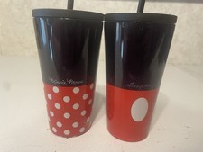 Disney Mickey and Minnie Matching Cups With Lid And Straw