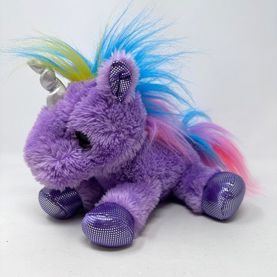 Aurora Sparkle Tales Electra Unicorn Plush Cute Purple Rainbow Horse Pony 10''