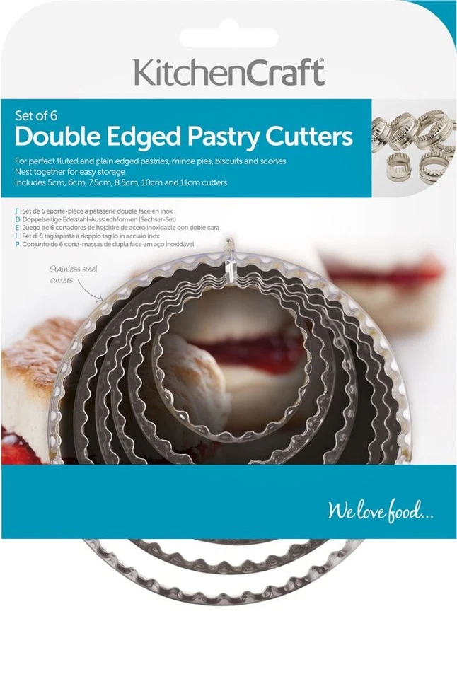 Kitchen Craft Set 6 stampi per tagliare l'impasto o i biscotti, a doppio fi 0M1R - Immagine 2 di 4
