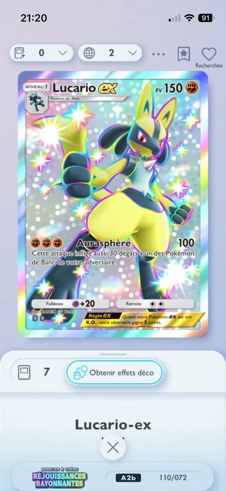 Pokemon TCG POCKET - Lucario Shiny Ex - [🇫🇷FR] Français 🔄Échange - Photo 2/4