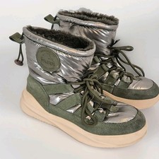 PAJAR Aviva Green Faux Fur-Lined Waterproof Boots US 5.5-6 EU 36
