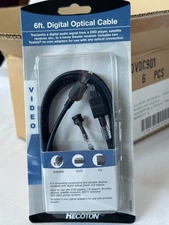 6-6FT Digital Fiber Optic Toslink Digital Audio Cable, New in Box, Quantity 6